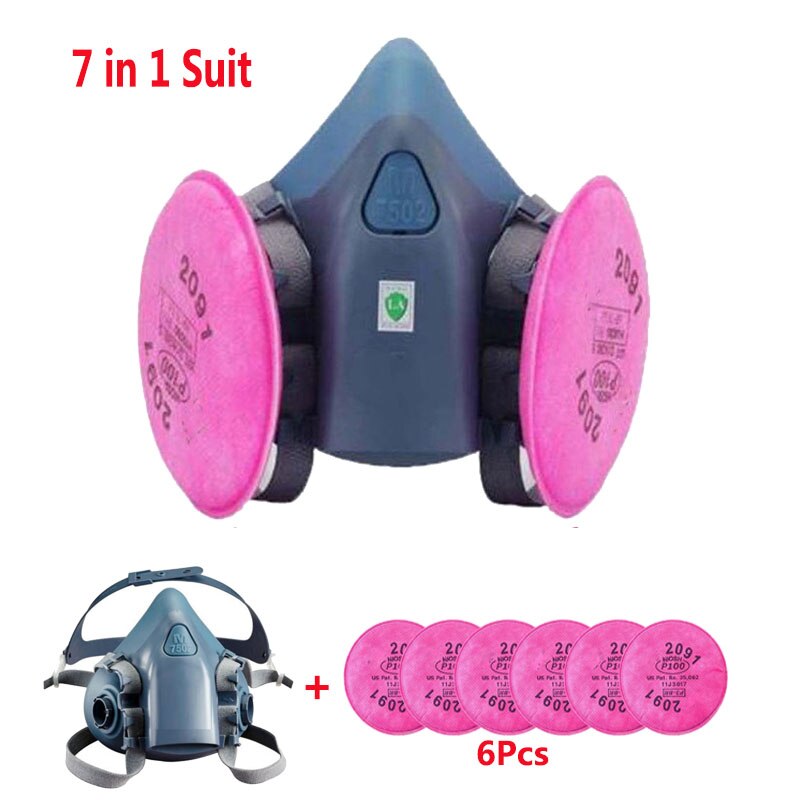 7 In 1 Suit SPray Ʈ  ũ ??ȣ ȣ 3M 7502 2091 P100   ũ/7 In 1 Suit SPray Paint Dust Mask respirator For 3M 7502 2091 P100 Industry Dust